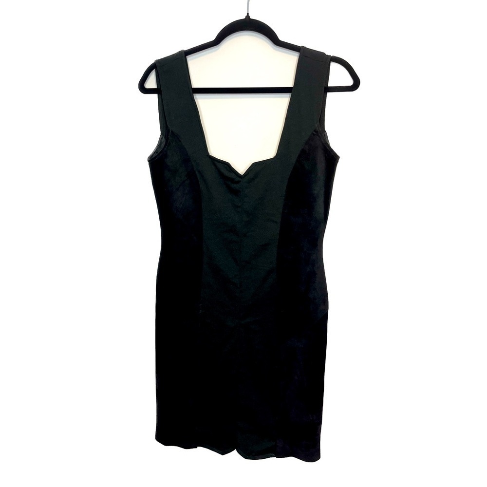Wilson’s Leather Vintage Black Suede & Knit Body Con Dress Sz M